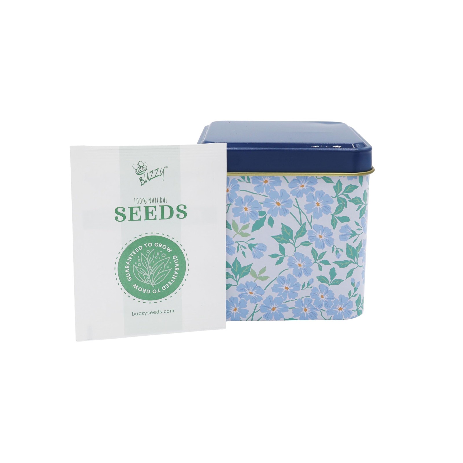 BUZZY Seeds Herbal Tea Garden Grow Kit 3 Square Tin Planters with Lavender