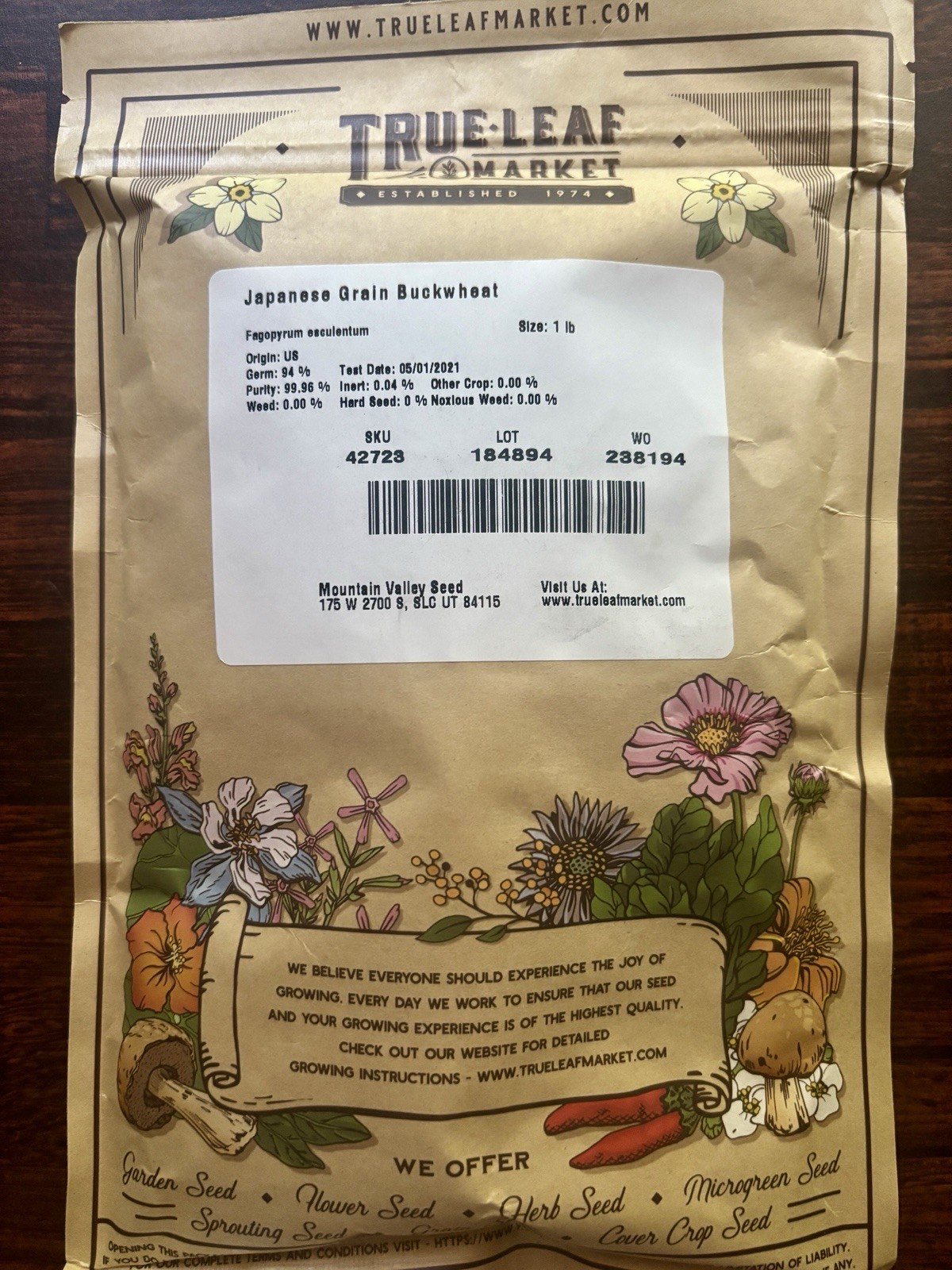 True Leaf Market Japanese Grain Buckwheat Premium Seeds, 1 Lb