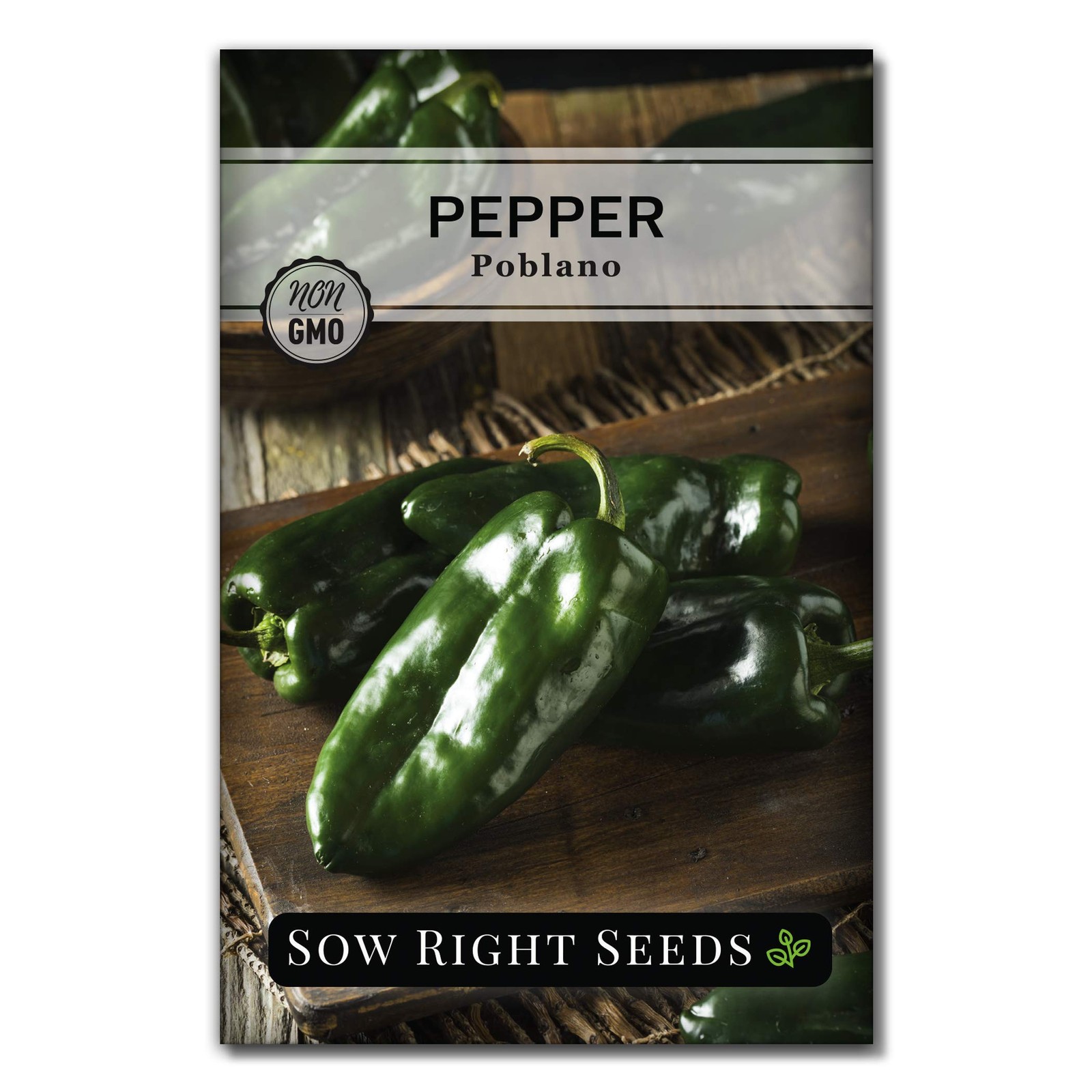 Sow Right Seeds – Poblano Pepper for Planting – Non-GMO Heirloom green