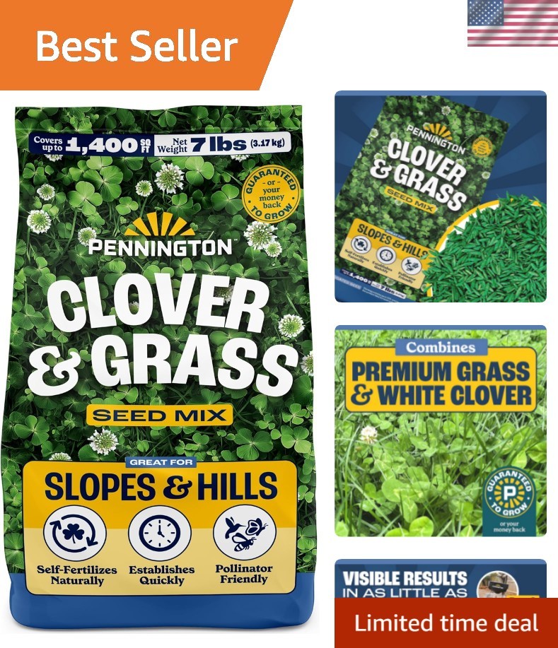 Clover + Grass Mix, Clover Seeds for Lawn, 7 LB