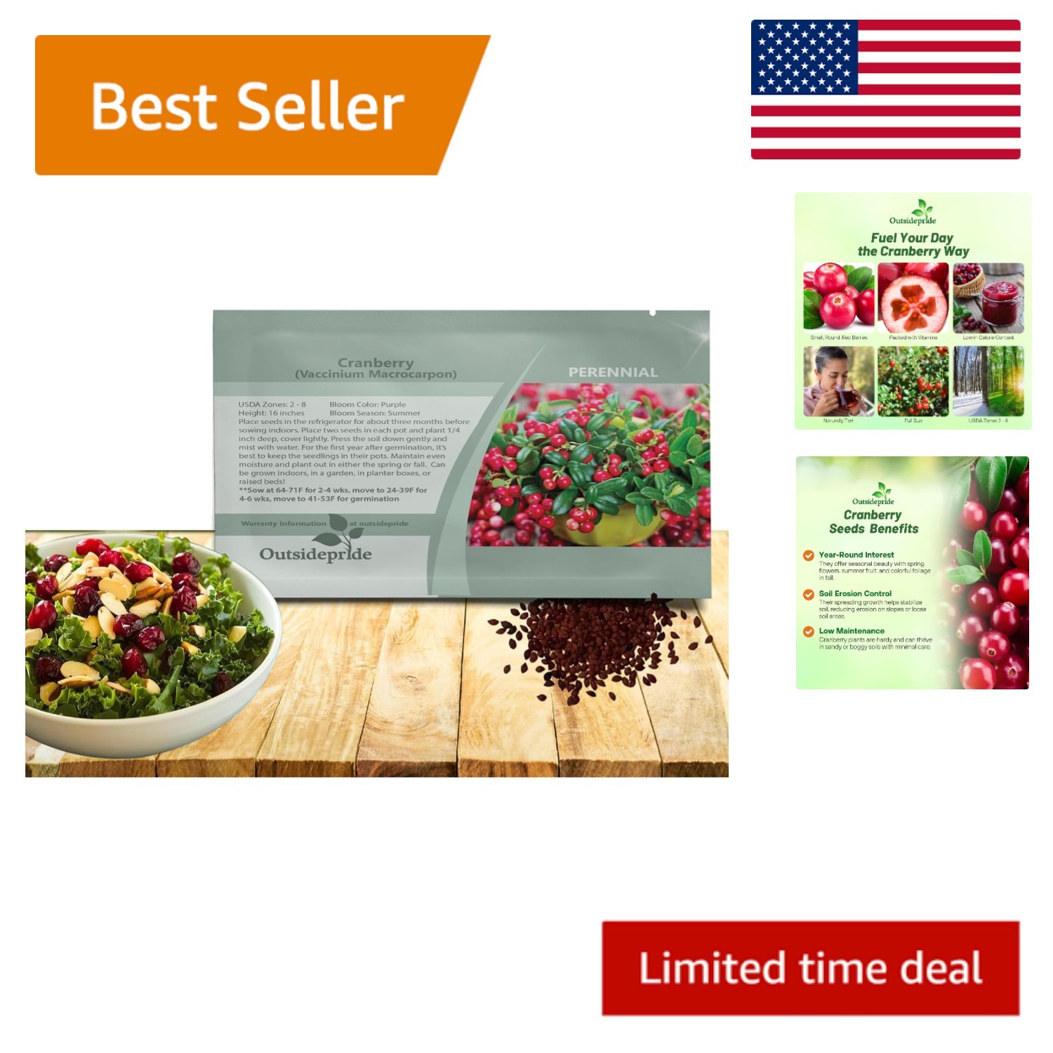 Vibrant 250 Cranberry Seeds – Easy-to-Grow Berries for Indoor & Outdoor Planting