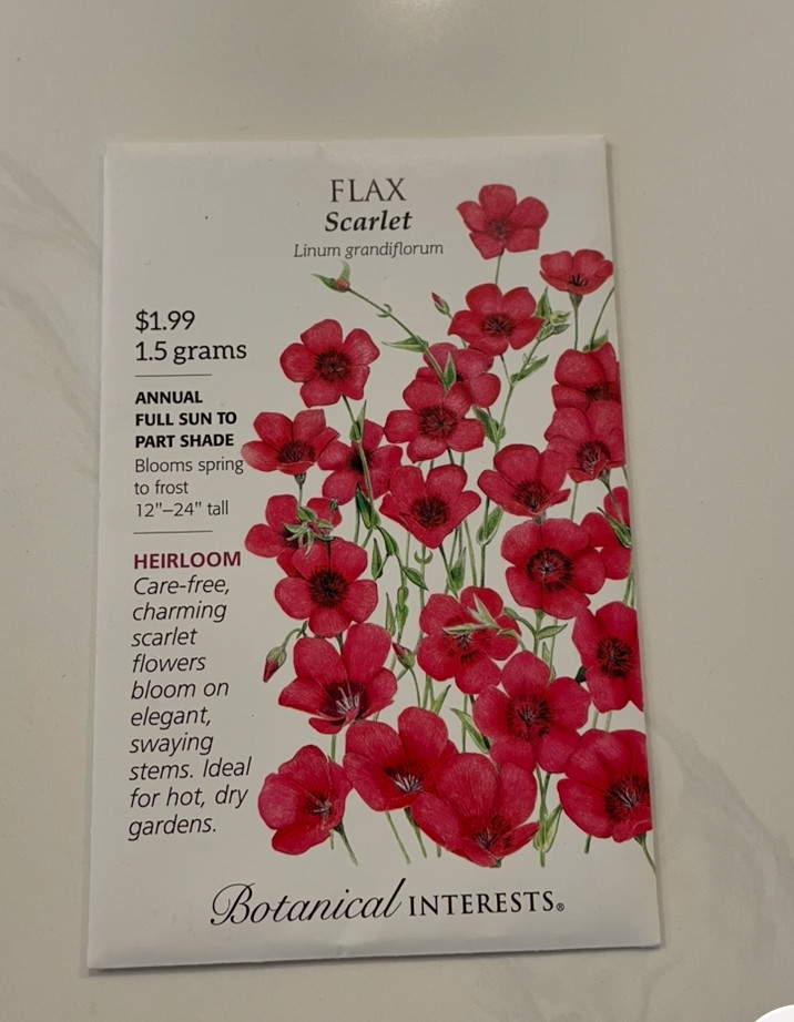 Flax Red & Breezy Flowers Seeds Botanical Interests