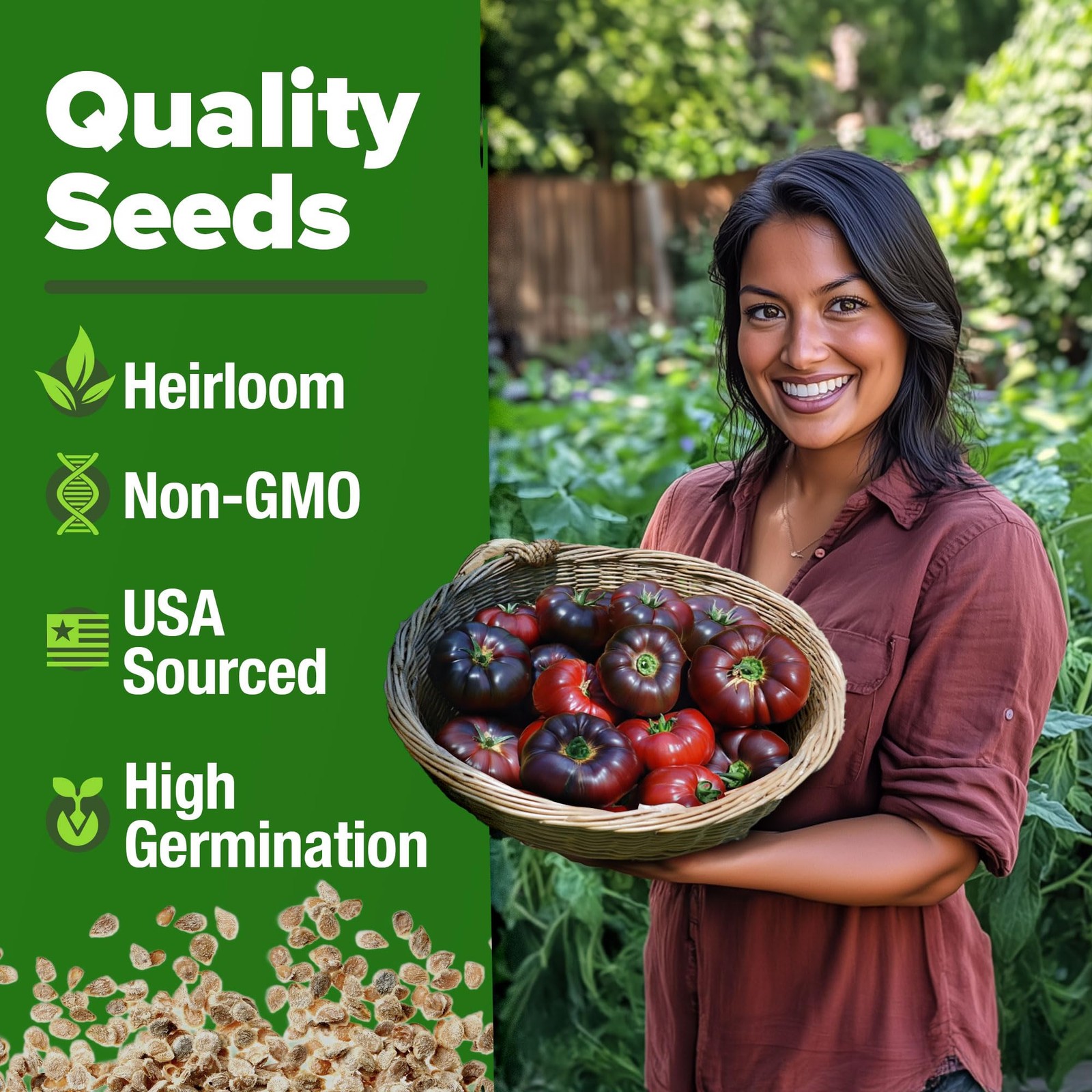 Cherokee Purple Tomato Seeds 106+ Heirloom Non GMO Seeds for Planting, High G…