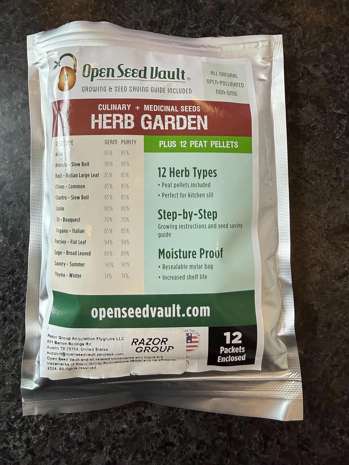 | 4,000 Heirloom Seeds | 12 Variety Pack of Herb Seeds | 2026 Season | Non GMO V