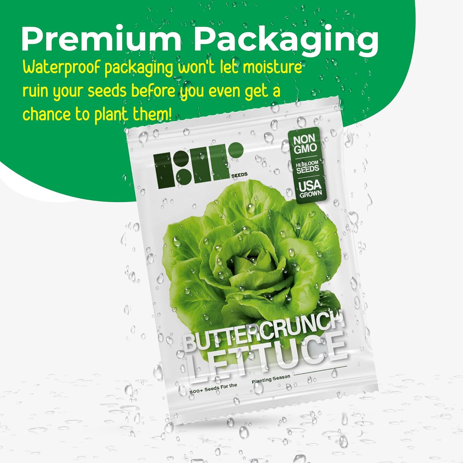 500 Buttercrunch Lettuce Seeds for Planting – Heirloom Non-GMO Vegetable Seeds f