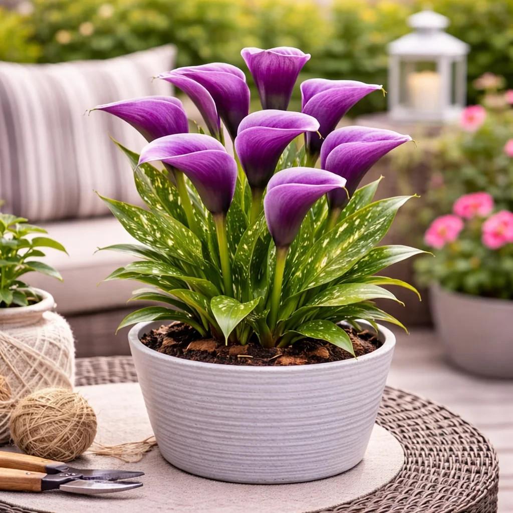 6 Calla Lily Flower Bulbs Mix Black Red Purple Pink White Yellow Flowers Plants