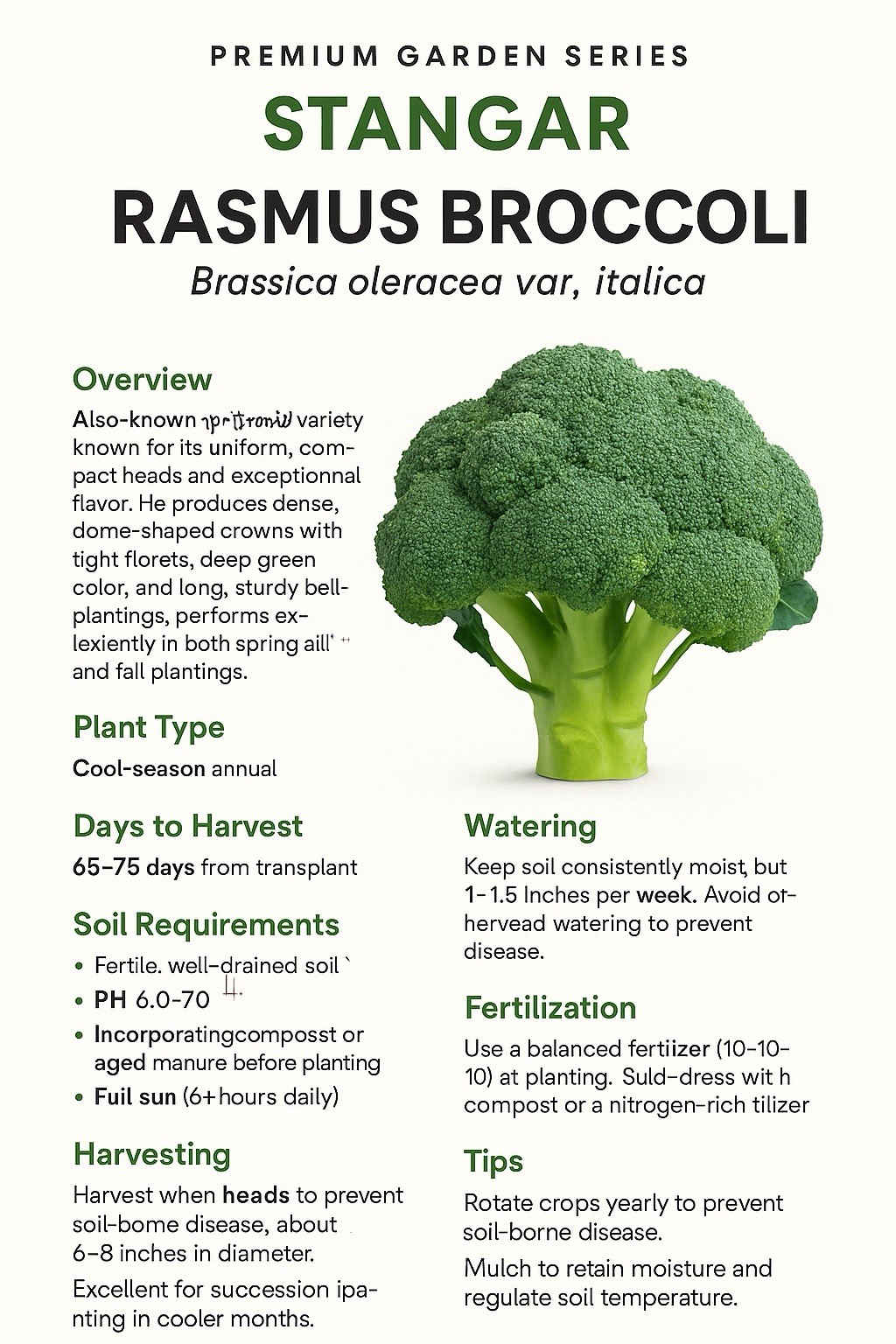 Stangar Rasmus Broccoli Seeds