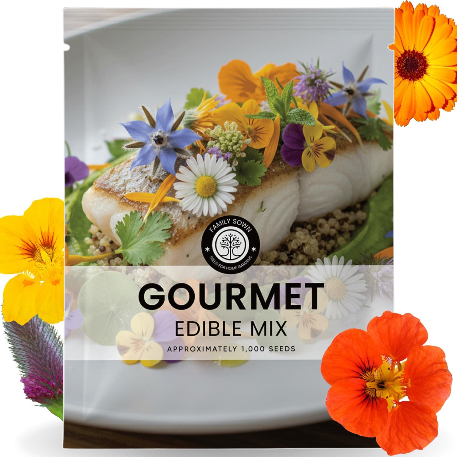 Gourmet Edible Mix – 1,000 Premium Seeds for Planting – Fresh Culinary Flowers &