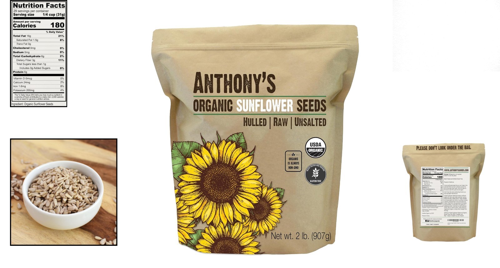California Packaged Organic Hulled Sunflower Seeds – Gluten Free Delights