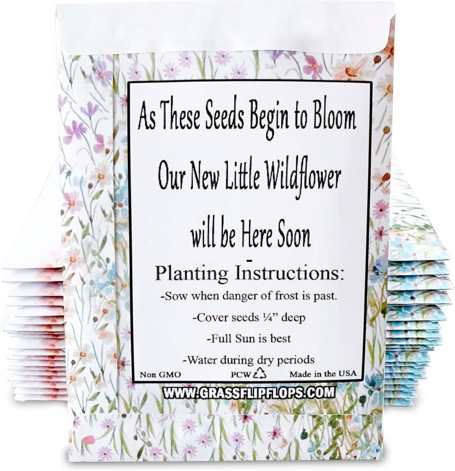 20 Wildflower Seed Packets – Baby Shower Favors for Guests – Gender Reveal Pa…