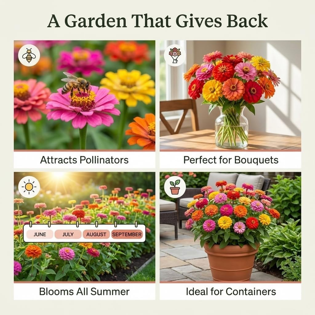 Zinnia Seeds for Planting Outdoors, Flower Seeds, Bulk Semillas De Flores par…