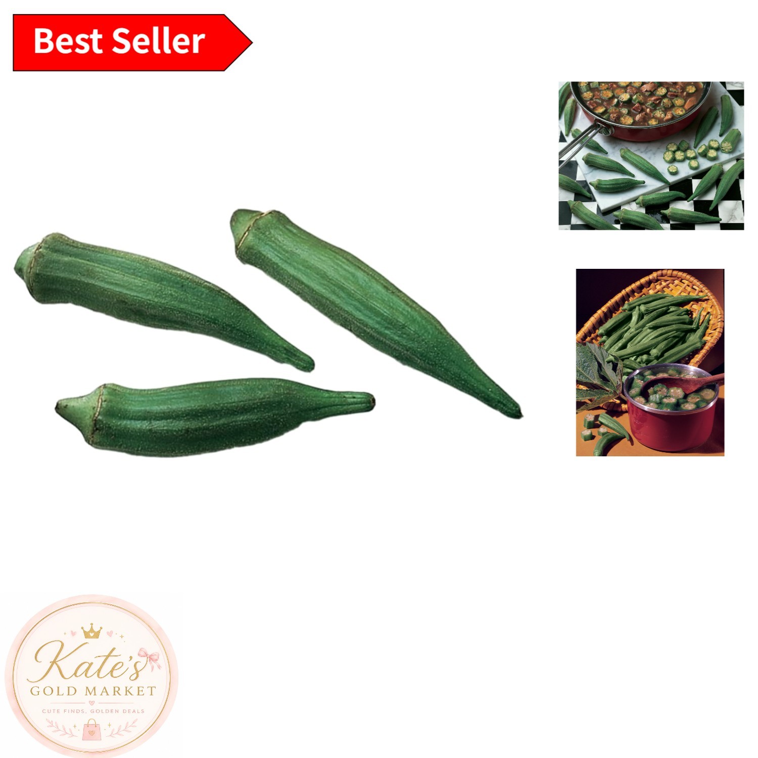 250 Pack of Non-GMO Clemson Spineless Okra Seeds – Easy Growing, High Yield