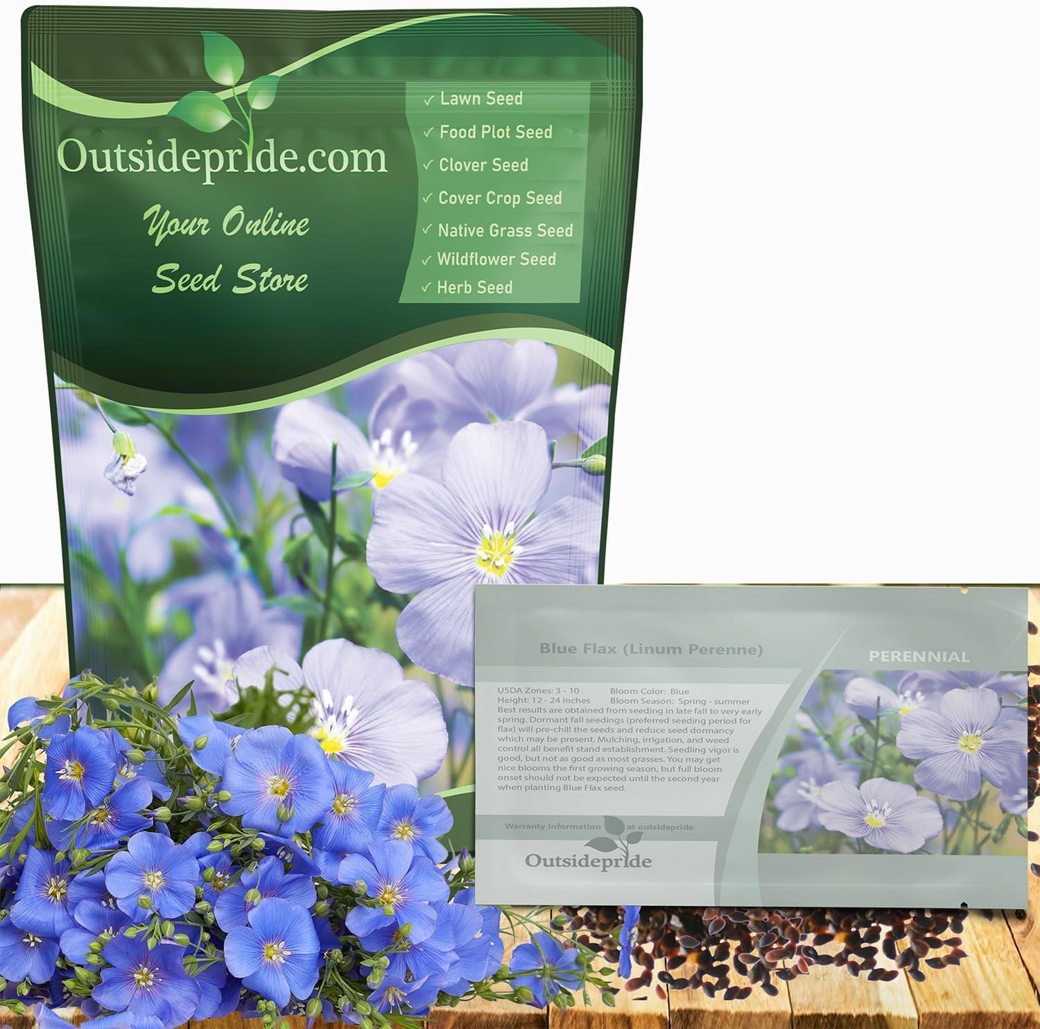 Blue Flax Seeds – 5000 Pcs Perennial Flower Seeds for Planting, Self-Seeding,…