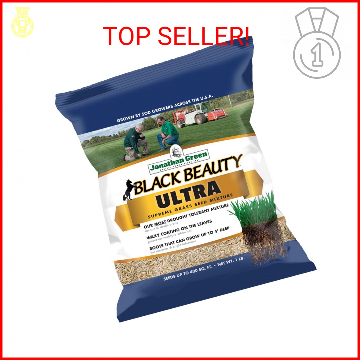 Jonathan Green (10320) Black Beauty Ultra Grass Seed – Cool Season Lawn Seed (1