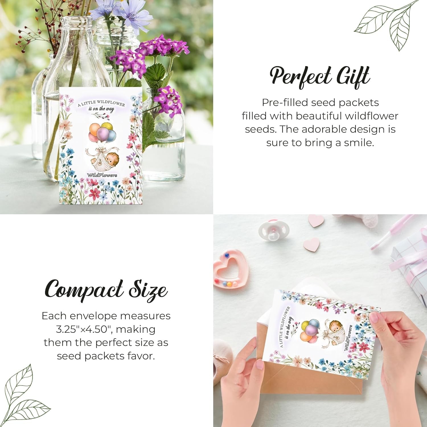 20 Wildflower Seed Packets – Baby Shower Favors for Guests – Gender Reveal Pa…