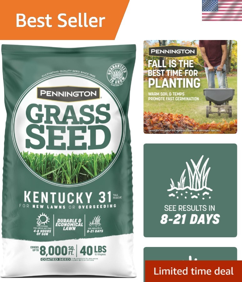 40 lbs Kentucky 31 Tall Fescue Penkoted Grass Seed – Drought-Resistant Turf