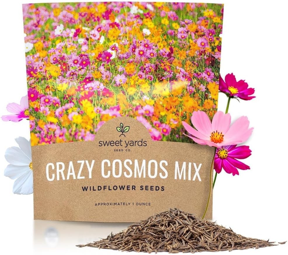 Cosmos Seeds Wildflower Mixture – Bulk 1 Ounce Packet – Over 5,000 Seeds – Pi…