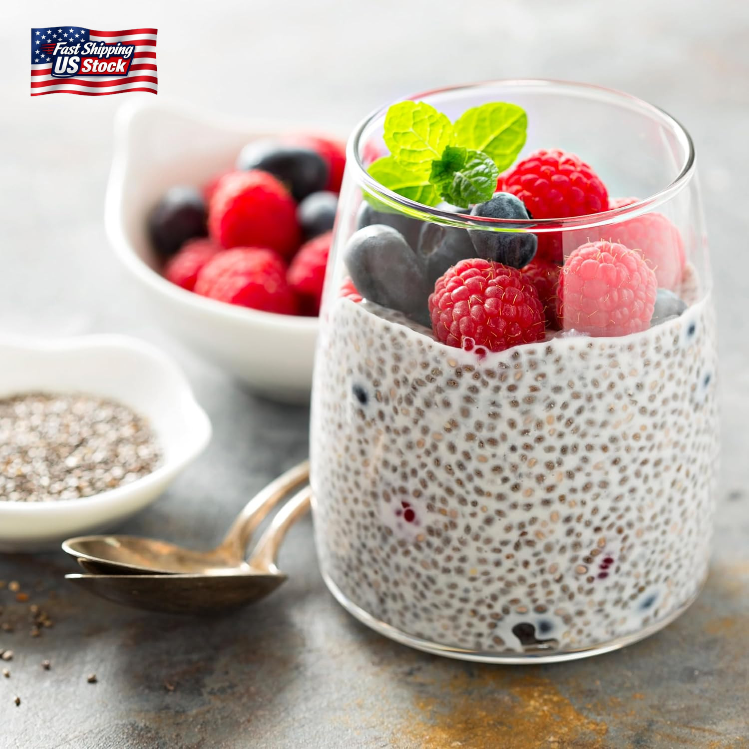 Elan Organic Chia Seeds, 8.8 Oz, Natural Raw Black Chia Seeds, Plant-Based, Non-