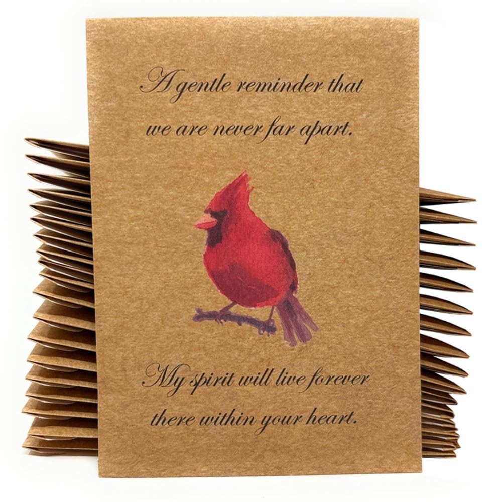 Cardinal Funeral Bird Seed Favors – 20 Individual Sealed Packets of Birdseed …
