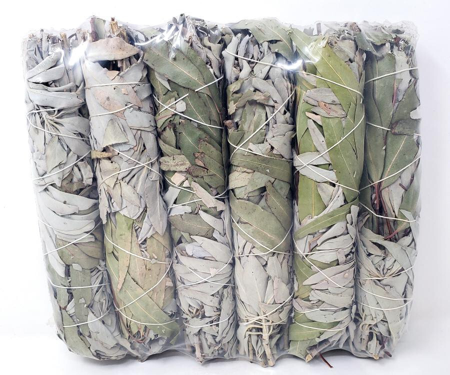 Large White Sage & Eucalyptus Mix 8-9″ 2-Pack