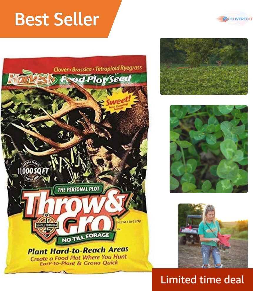 5 lbs Evolved Harvest Throw & Gro Forage – High Nutrition No-Till Deer Food Plot