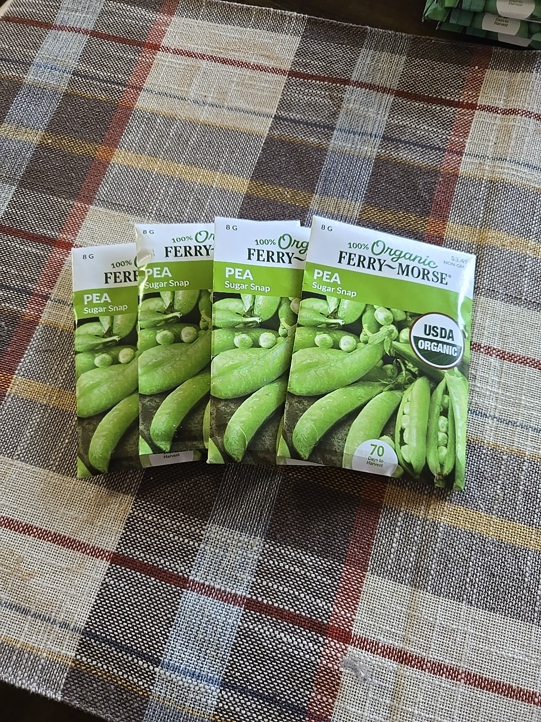 4 Packs Ferry-Morse 2025 Seed Pea Sugar Snap 8G