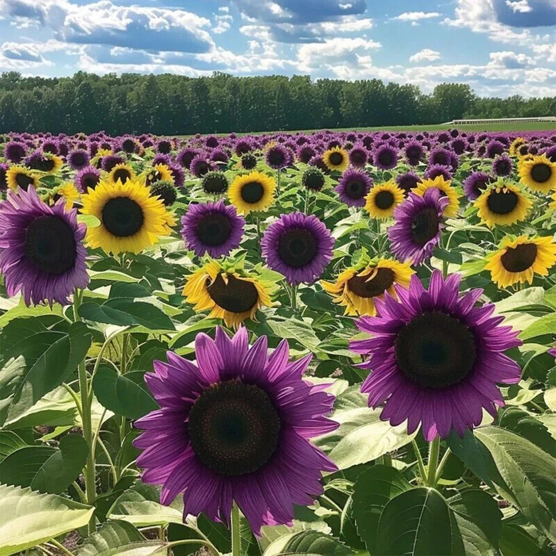 50 PCS Purple Sunflower Seeds – Field ‘Violet Glow’