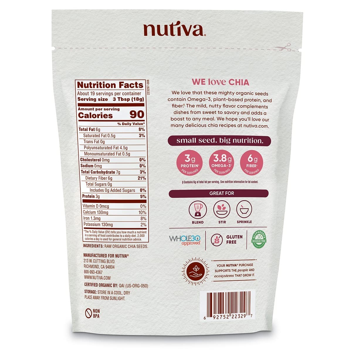 Non-GMO Organic Ground Chia Seeds – Resealable Pack of 2, Ideal for Health Goals
