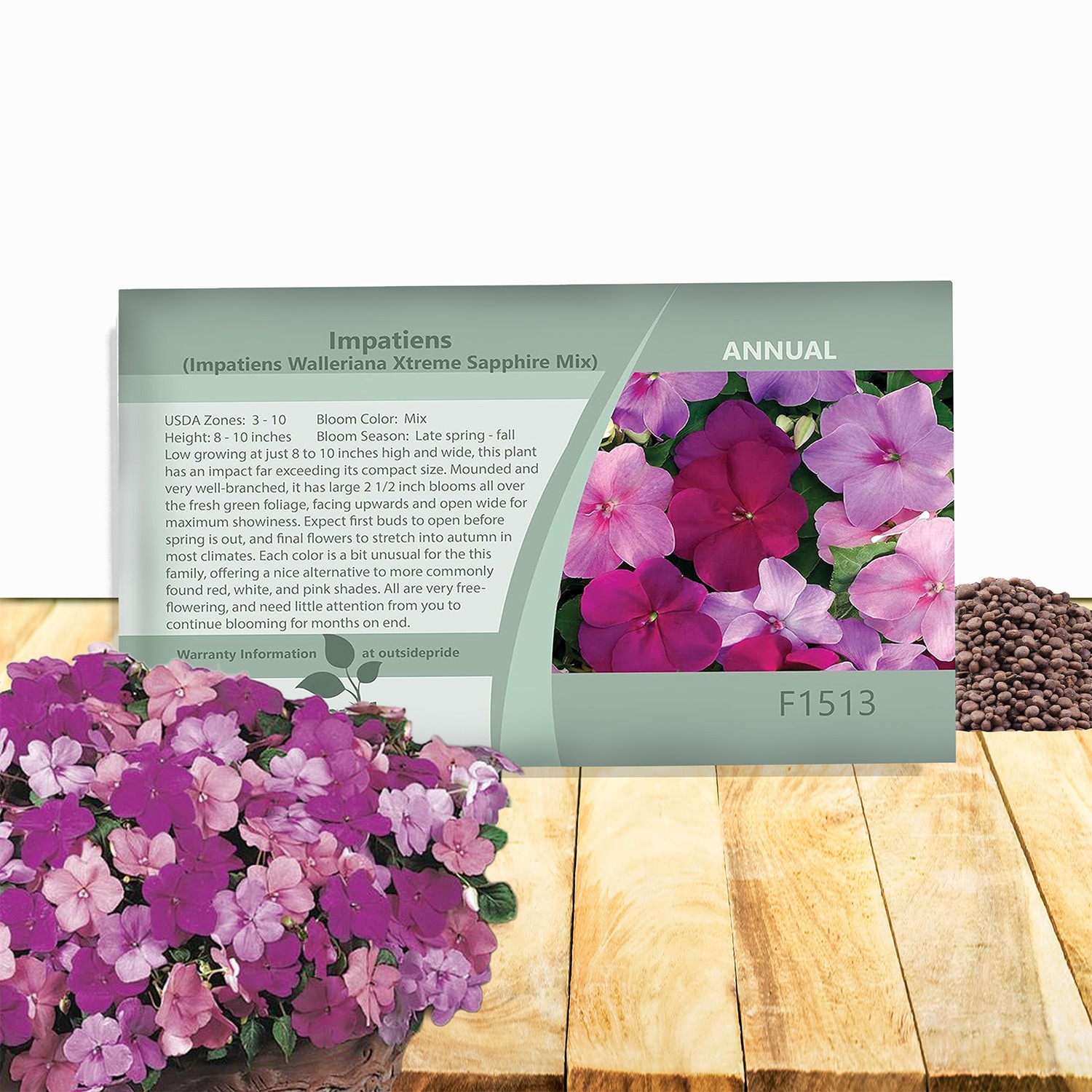 200 Seeds Impatiens Walleriana Xtreme Sapphire Garden Flower Plant Seed Mix