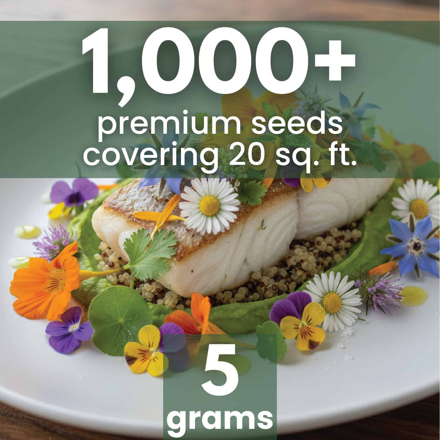 Gourmet Edible Mix – 1,000 Premium Seeds for Planting – Fresh Culinary Flowers &