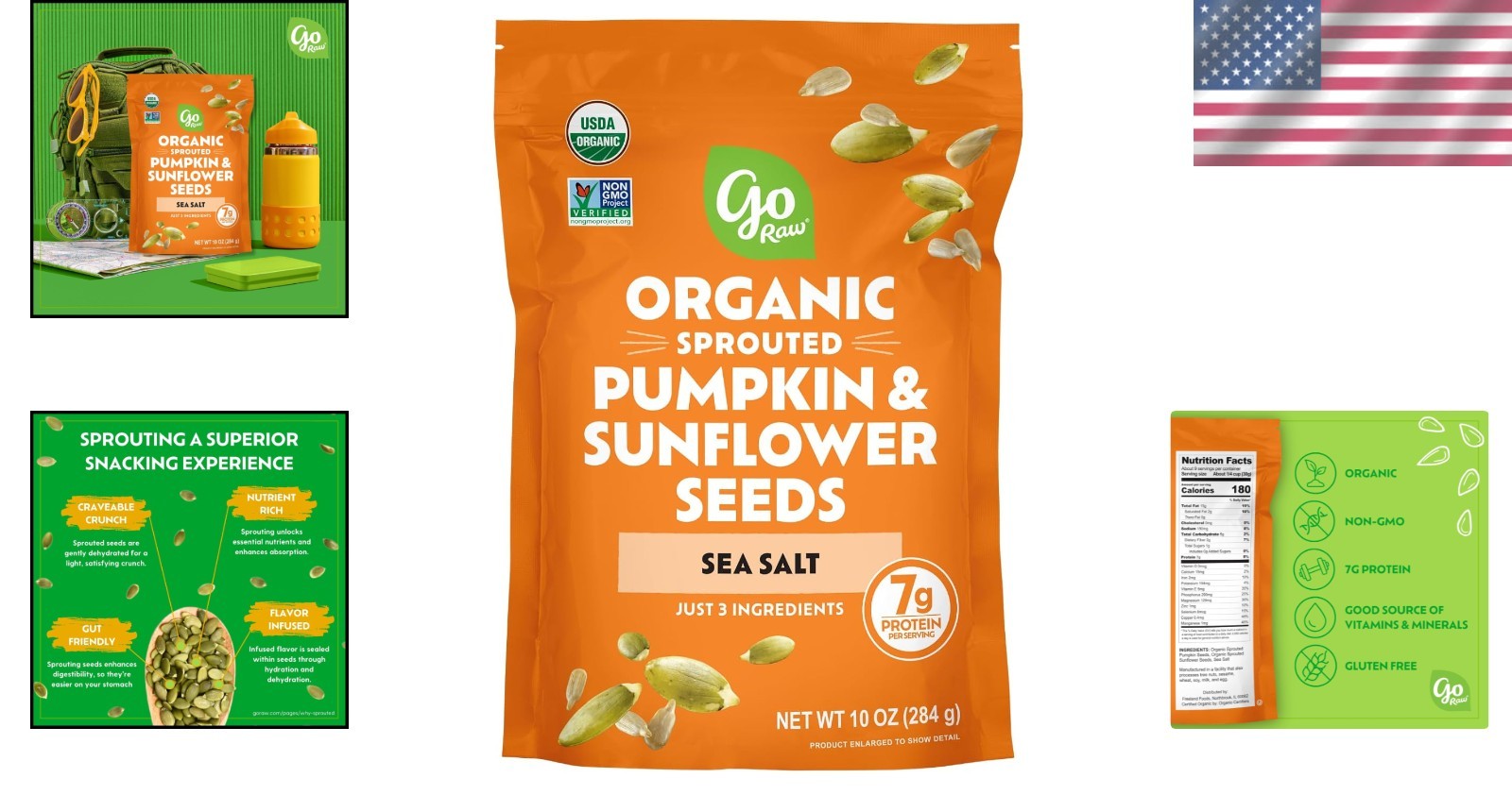 Keto-Friendly Sea Salted Organic Sprouted Seeds – 10oz Nutrient-Dense Snack