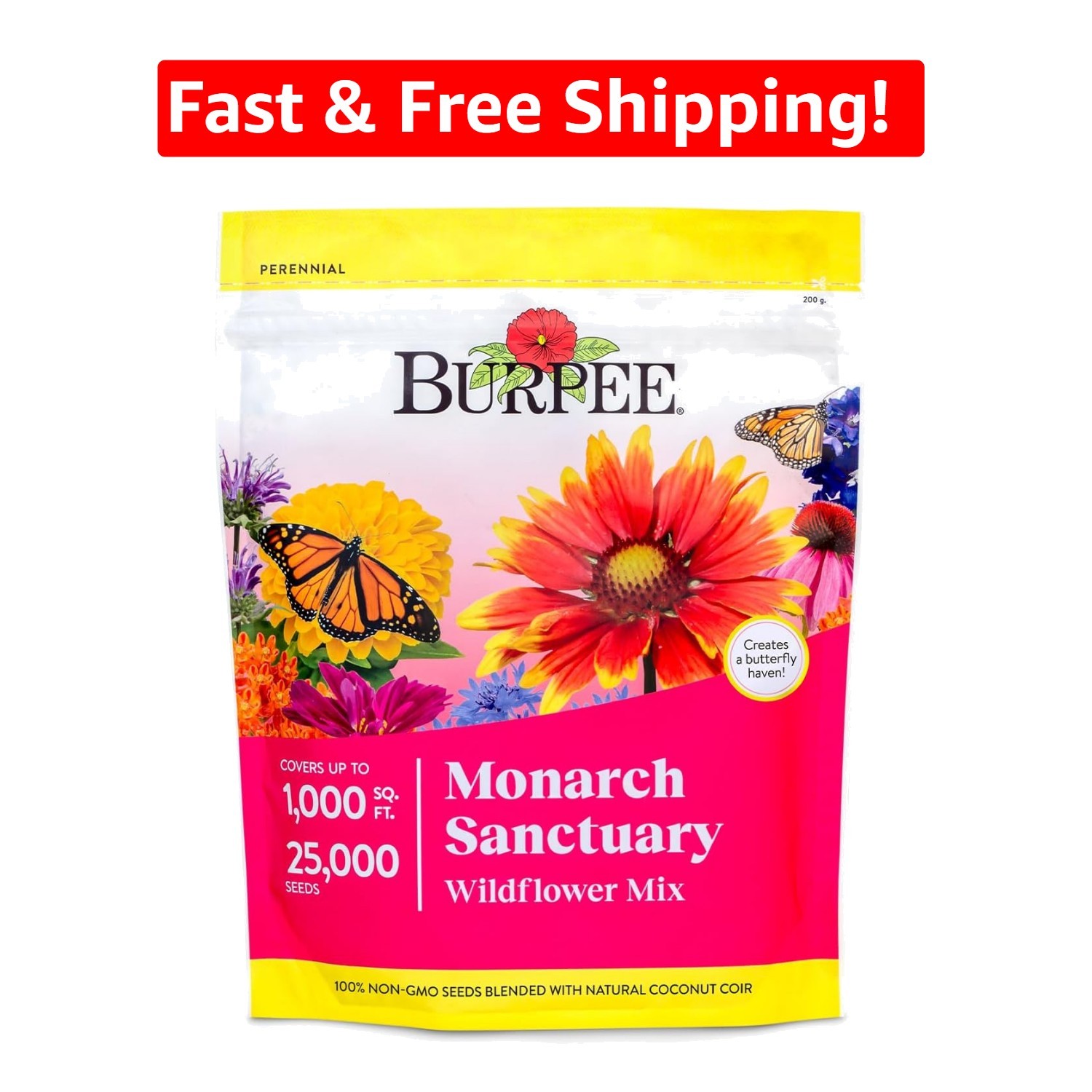 Attract Monarchs with Our 25,000 Non-GMO Wildflower Seeds – Spring Blooming Mix