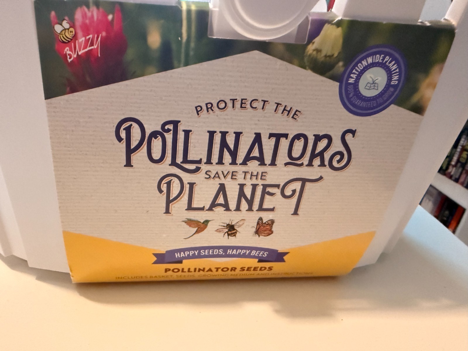 Buzzy Wildflower Pollinator Seed Mix Basket Grow Kit – NEW