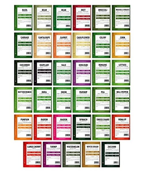 Survival Vegetable Seeds Garden Kit Over 16,000 Seeds Non-GMO and Heirloom,