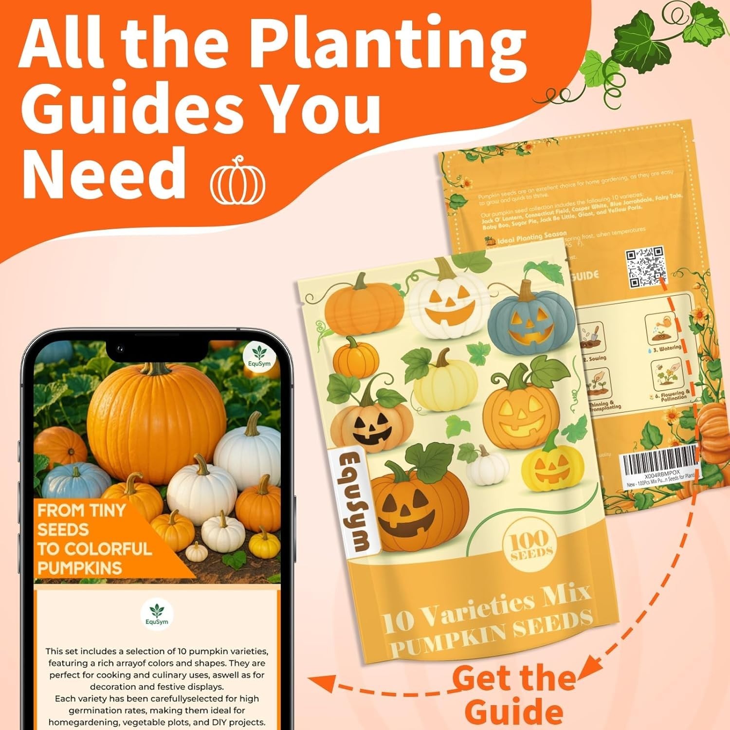 Pumpkin Seeds 10 Variety Mix 100 Heirloom Non GMO Home Grown Planting Vegetable