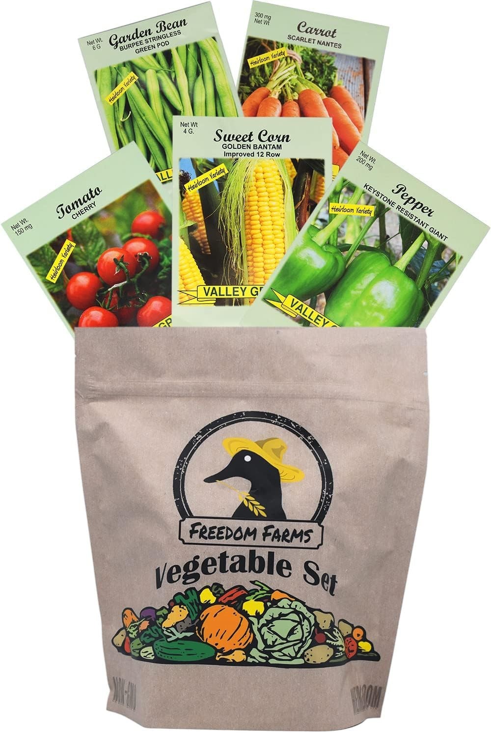 Deluxe Garden Heirloom Seeds – 100% Non-GMO Seed Packets with Mylar Storage