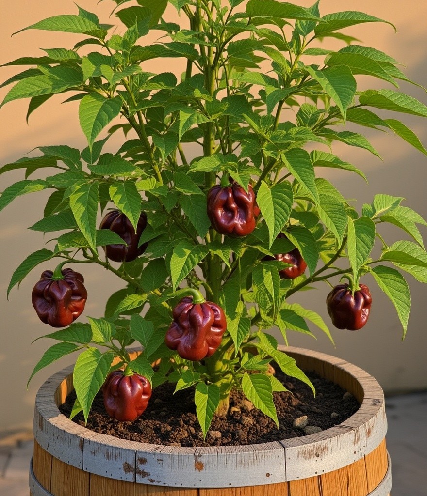 20 Fresh Caribbean Chocolate Habanero Premium Pepper Seeds-A 19