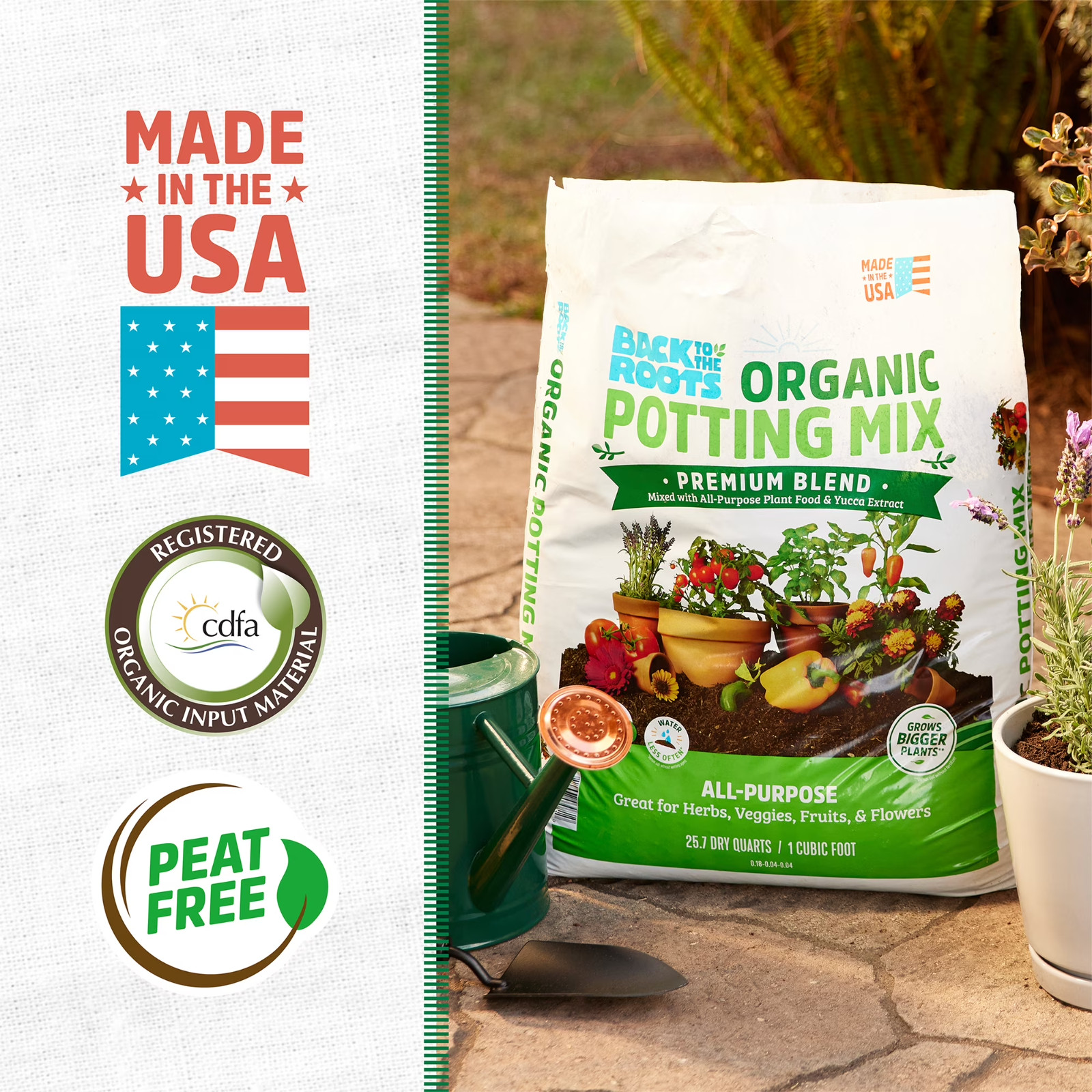 Organic All-Purpose Potting Mix Premium Soil Blend 23 lb Back to the Roots