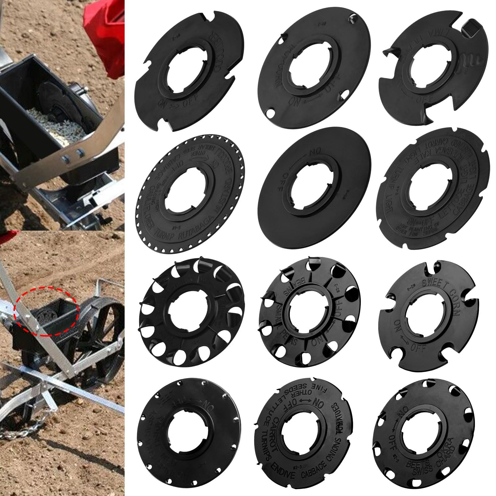 60009 60010 Optional Seed Plate 12 Set for EarthWay 10001 1001B Garden Seeder…