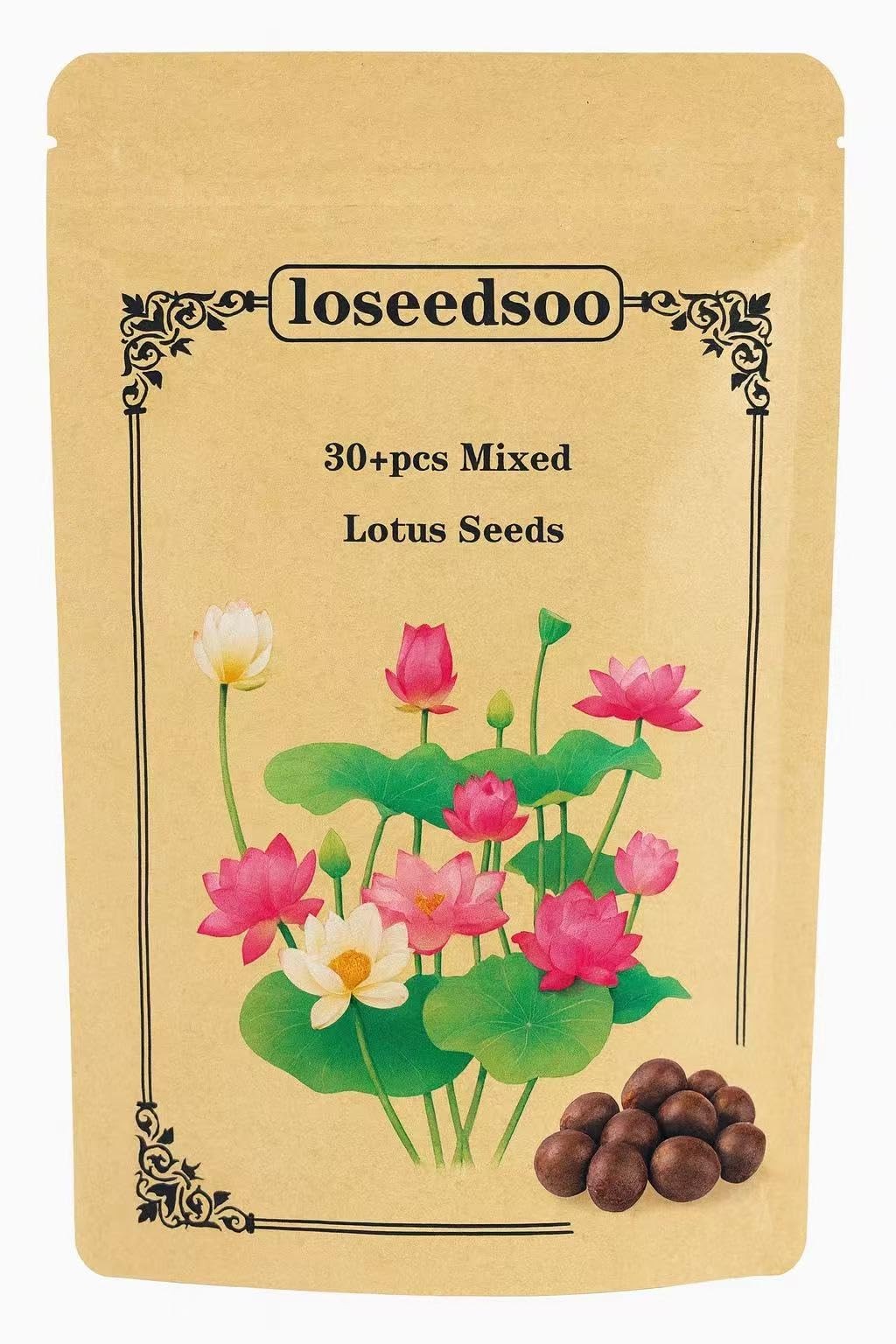 30PCS Premium Lotus Seeds for Planting in Water – Mixed Color Bowl Flower for…