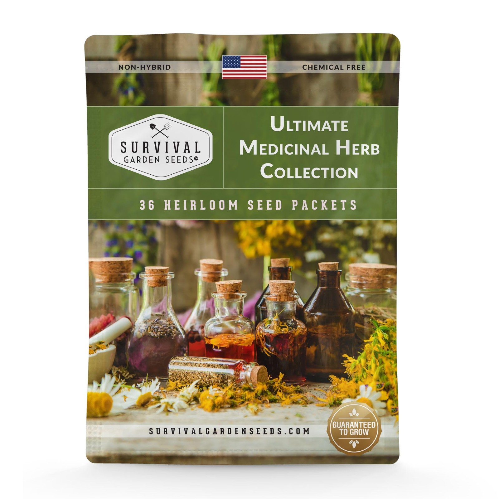 Medicinal Herb Seeds Variety Pack – 36 Non-GMO Culinary & Healing Plants