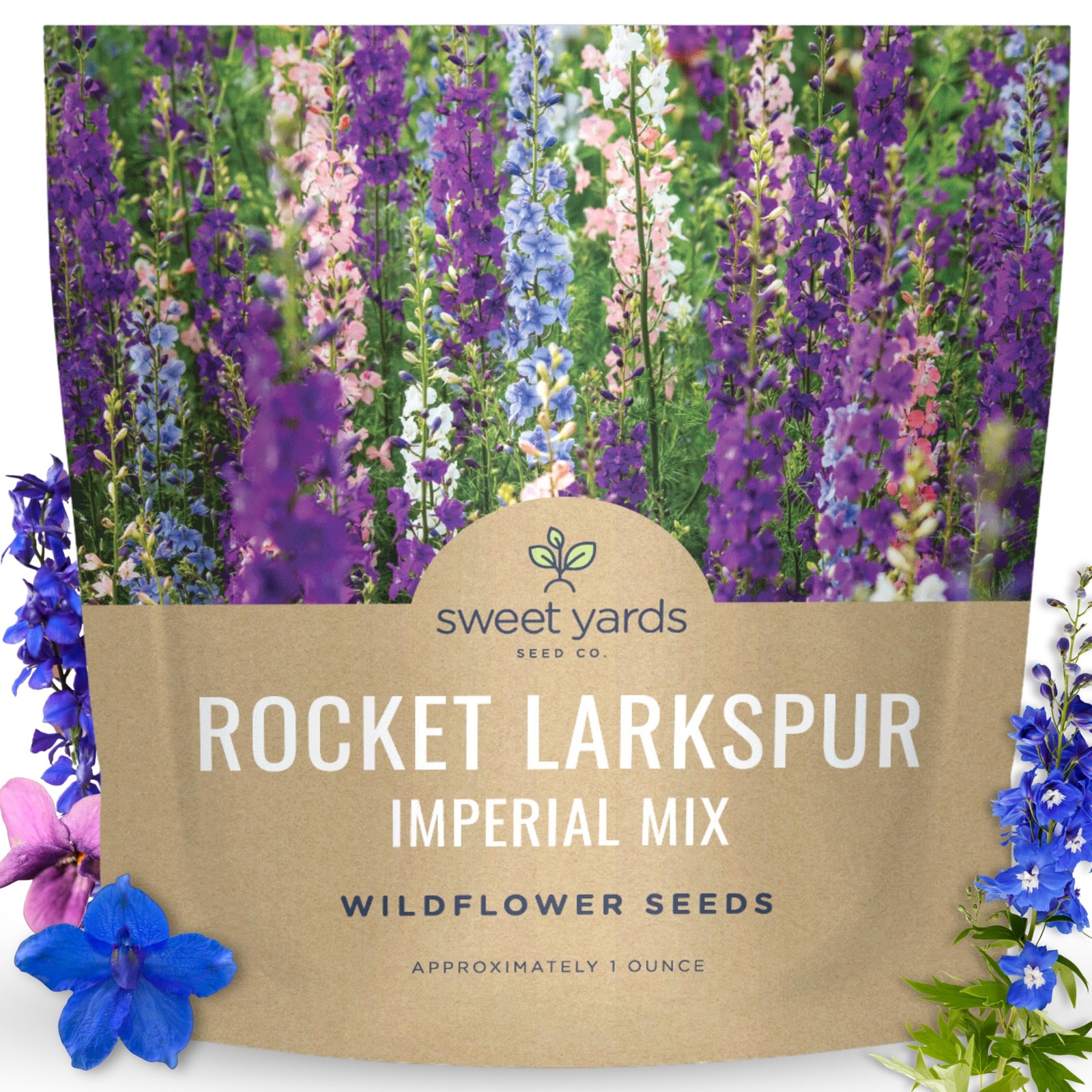 Rocket Larkspur – Imperial Mix – Large 1 Ounce 1 Pouch (8,000 Seeds)
