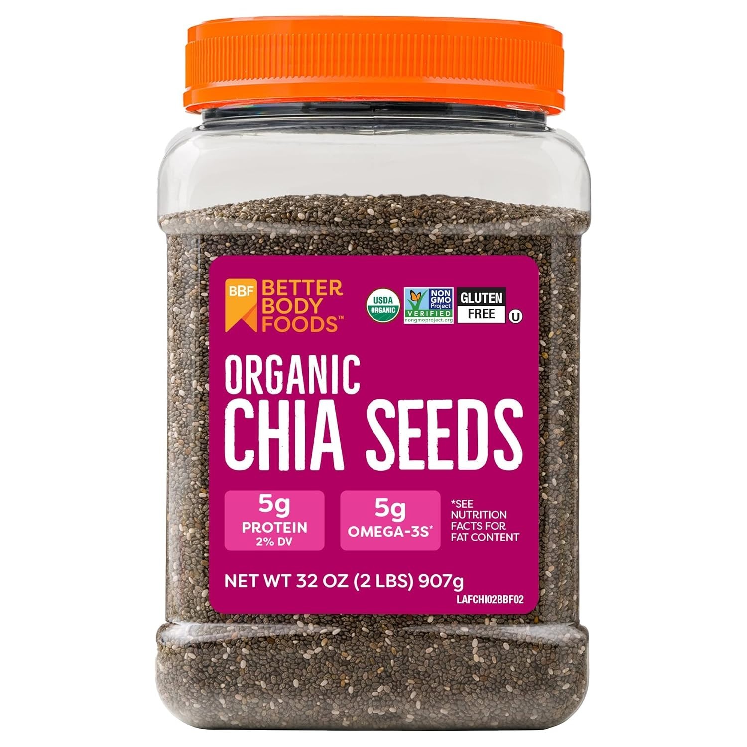2 lbs Organic Chia Seeds – Nutrient-Dense Omega-3 Superfood for Healthy Cooking