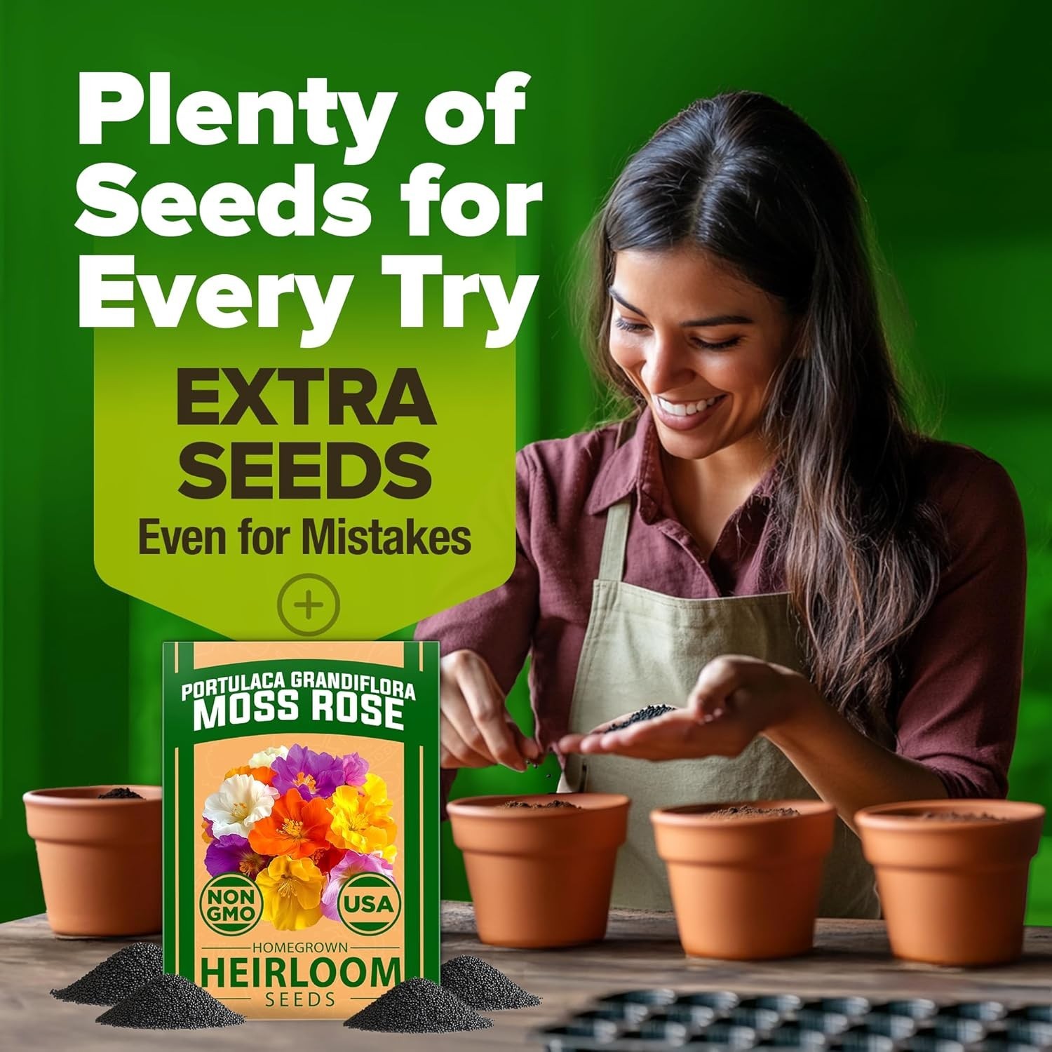 Bulk Pack Moss Rose Seeds – Attract Pollinators with Colorful Blooms Outside