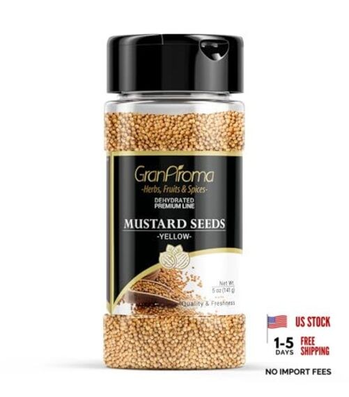Yellow Mustard Seeds, Mild Flavor, Dips & Dressings, For Homemade 5 Ounce