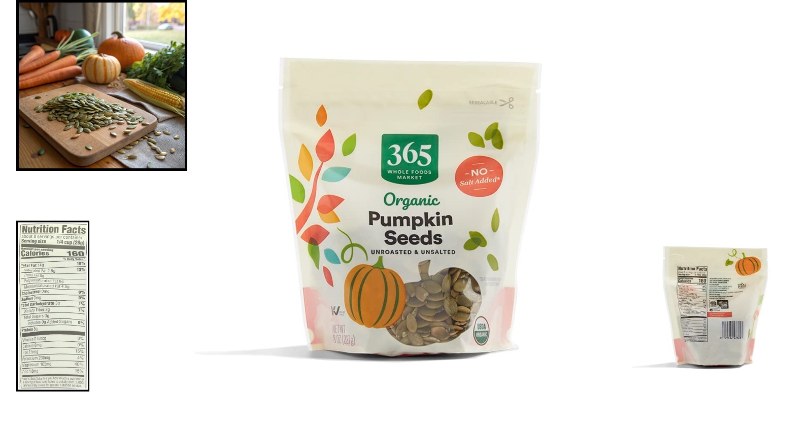 8 Ounce Bag of Organic Pumpkin Seeds – Perfect for Healthy Snacking & Baking