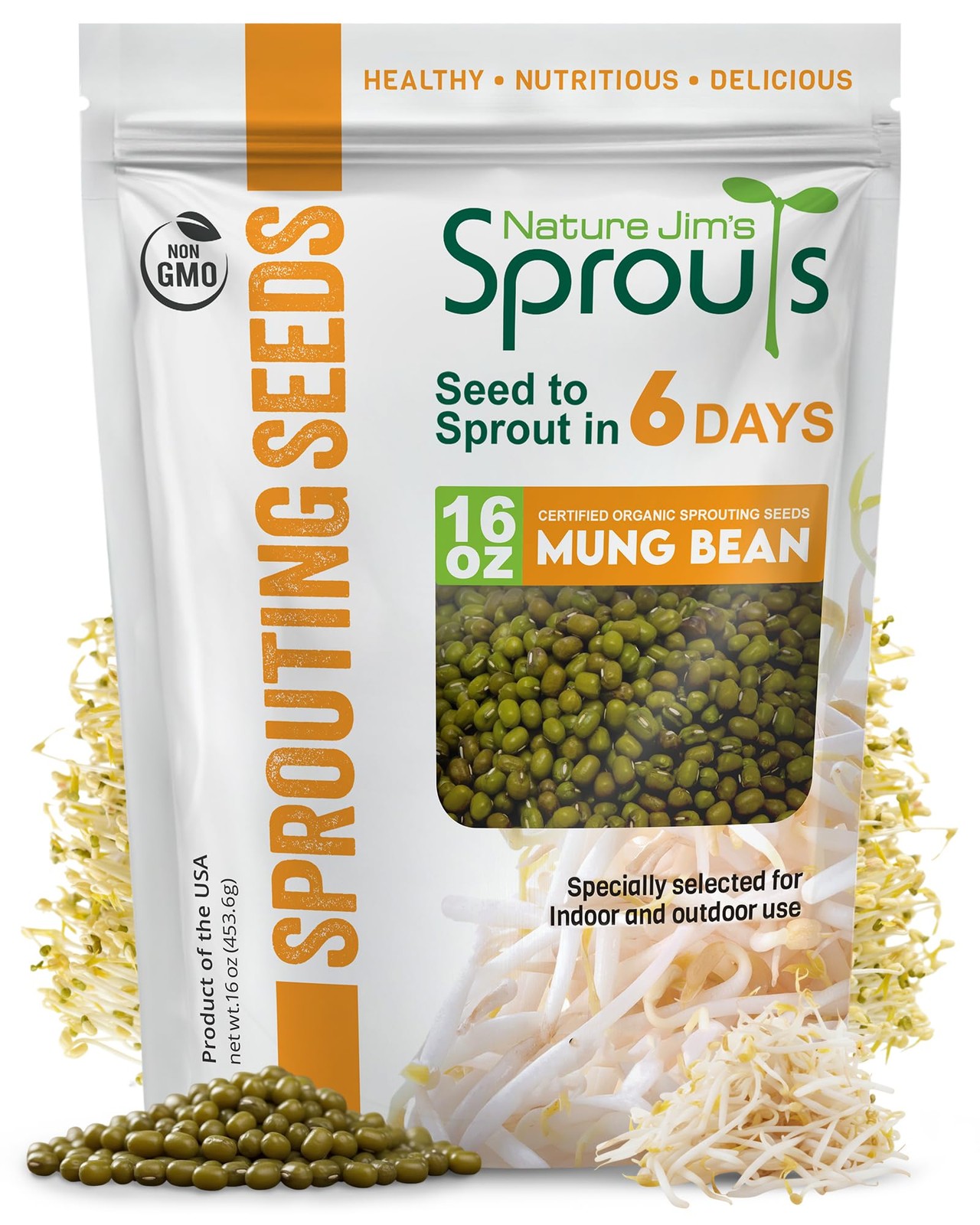Mung Bean Sprouting Seeds – NonGMO Mung Beans for Growing Nutritious, Fresh S…
