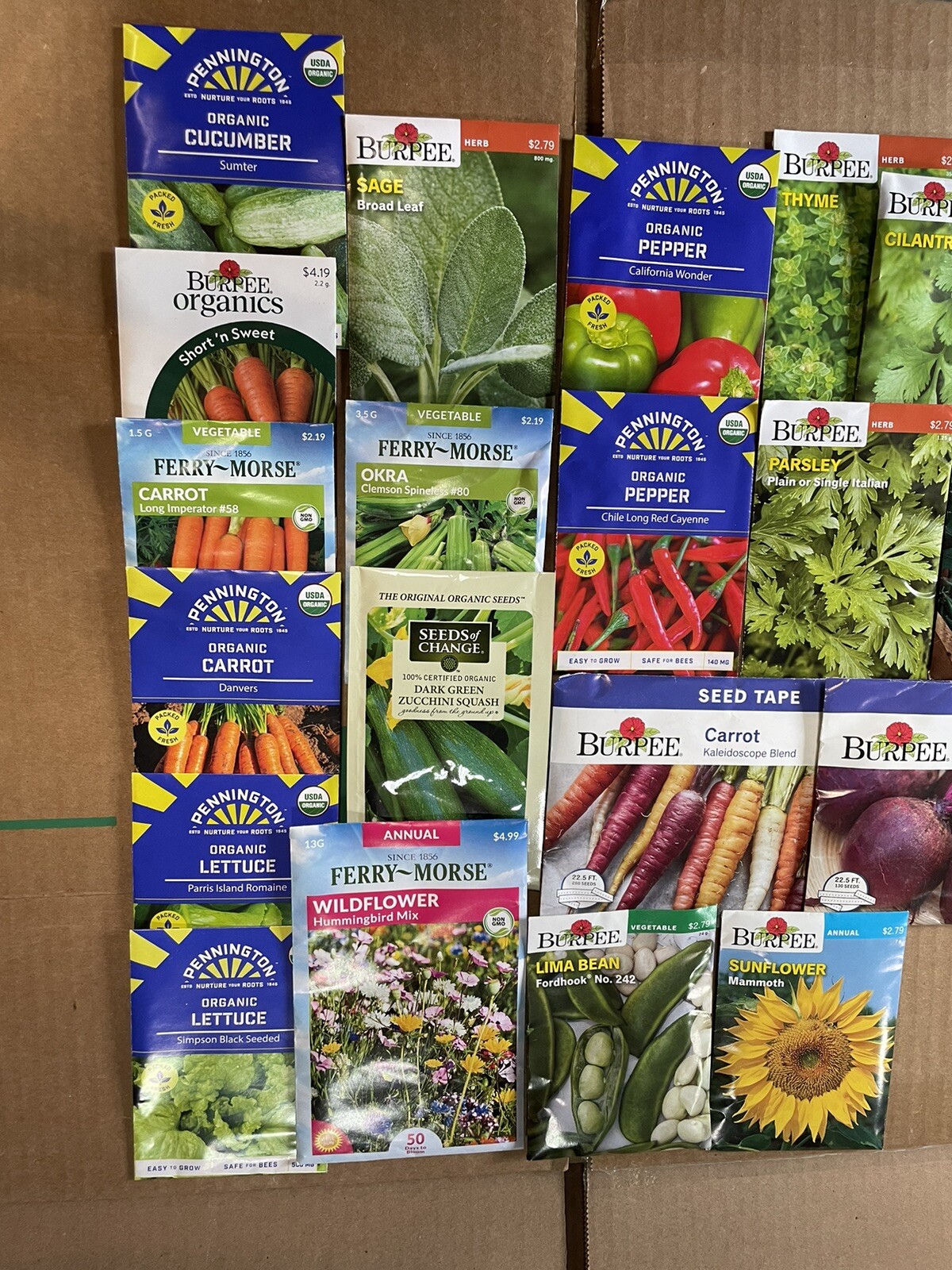 Lot Of 25 Vegetable And Herb Seed Packets Packs 23&24 Non GMO Organic Random Mix