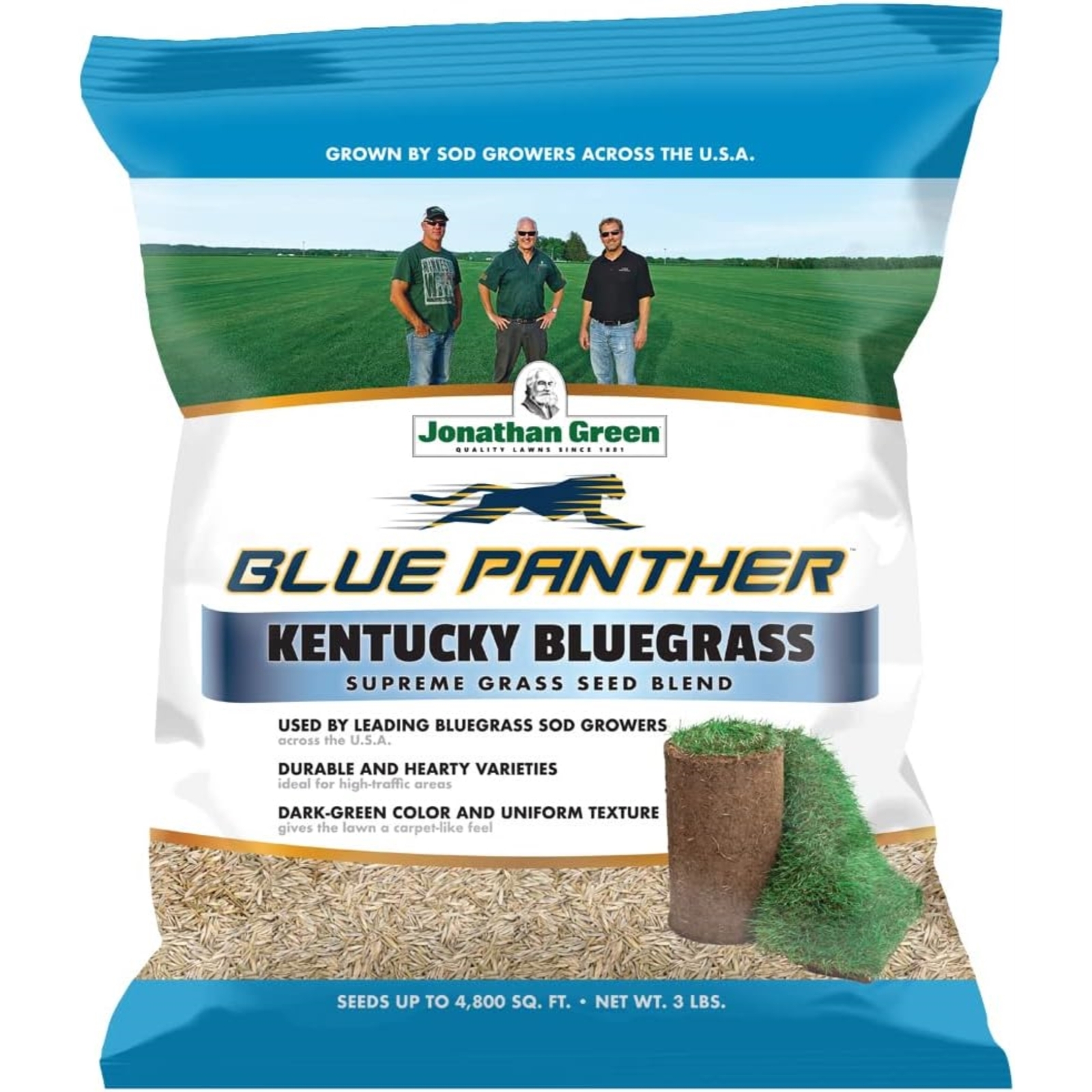 Jonathan Green (#11970) Blue Panther Kentucky Blue Grass Blend Seed Mix, 3# bag