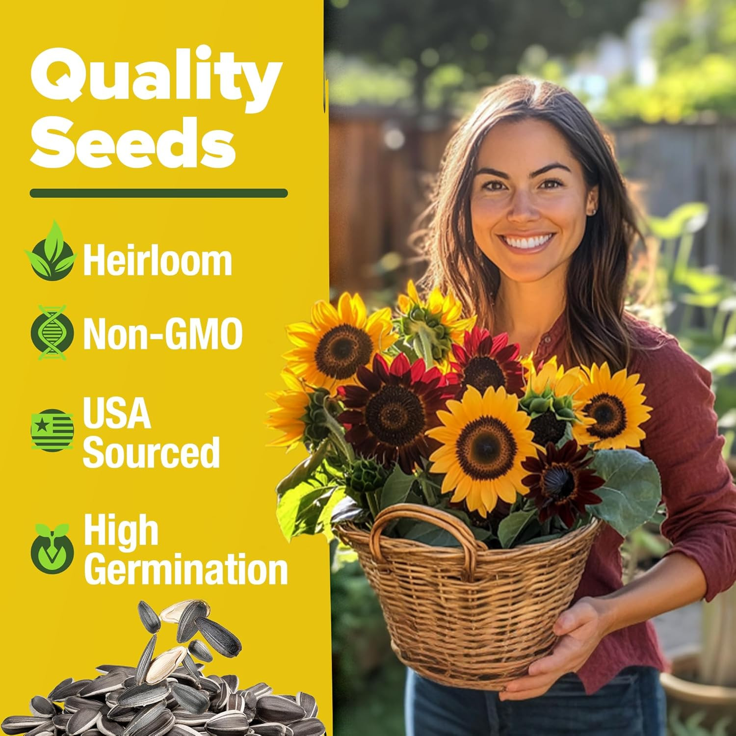 Sunflower Seeds for Planting | Varieties |1000+ Non-Gmo Sun Flower Seeds Packet